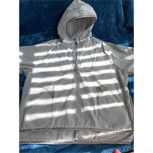 FREE PEOPLE Quarter Button Jean Sweatshirt Jacket